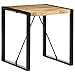 Industrial Square Dining Table Solid Mango Wood with Powder-Coated Steel Legs Modern Industrial Style for Dining Area 4-Piece Set