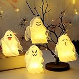 Lanito ハロウィン ランタン ハロウィン 飾り ランプ ハロウィン 置物 かわいい ゴーストライト 4個セット LED 置物 電池式 led キャンドルハウス 幽霊 装飾ライト