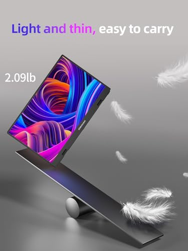 Image of Portable Monitor, 15.6 inch Display, 1080P Full HD Resolution, IPS Panel, 300 Nits Brightness, 60Hz Refresh Rate, USB-C /HDMI, Plug & Play, Height-Adjustable Stand, Gaming & Travel