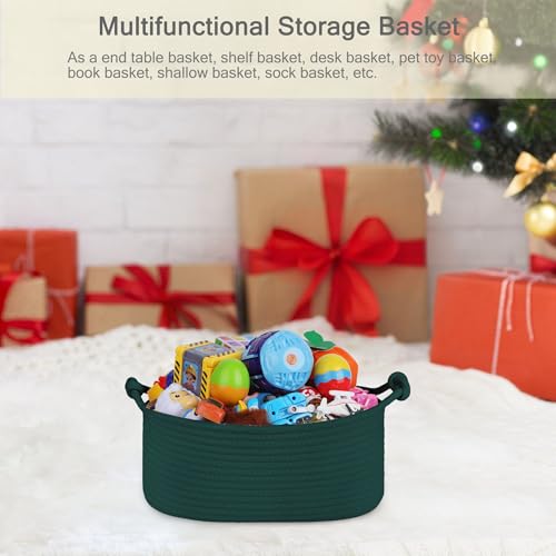 Image of Small Empty Gift Basket with Bag & Ribbons, Dark Green