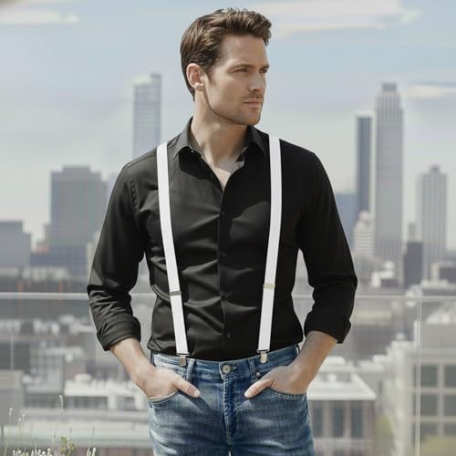 Image of Dibi Suspenders for Men - Adjustable X back Suspender with 4 Strong Clips