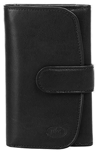 piké Geldbörse im Hochformat Echt Leder Damen | Große Geldbeutel mit Druckknopf | Brieftasche mit vielen Fächern | Portmonee aus echtem Leder | 019914