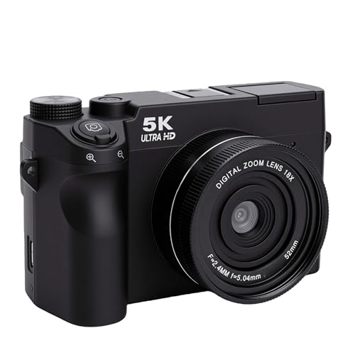 Cámara digital retro 5K y vlogging de doble lente con pantalla de 3 pulgadas