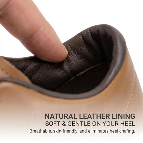 Image of Men's Barefoot Dress Shoes - Zero Drop Comfort Breathable Micro-Perforated Learher, No Break-in Needed, Slip-On Elastic Laces for Business & Travel