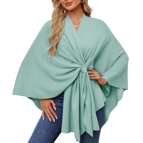 Elegant Shawl Wraps Soft Open Front Poncho Sweater, for Spring Fall Winter, Cross Front Poncho Shawl Cape for Holiday Travel