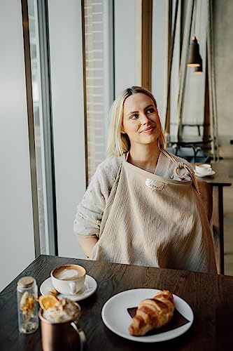 Image of Nursing Cover for Baby Breastfeeding & Pumping | Multi Use Car Seat Stroller Cover | Breathable Soft Muslin Cotton | Breast Feeding Apron & Shawl by TISU (Oat Beige (Neutral))