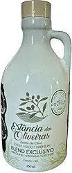Estância das Oliveiras Azeite de Oliva Extra Virgem, Blend Arbequina Arbosana Koroneiki, 250ml, Garrafa Cerâmica