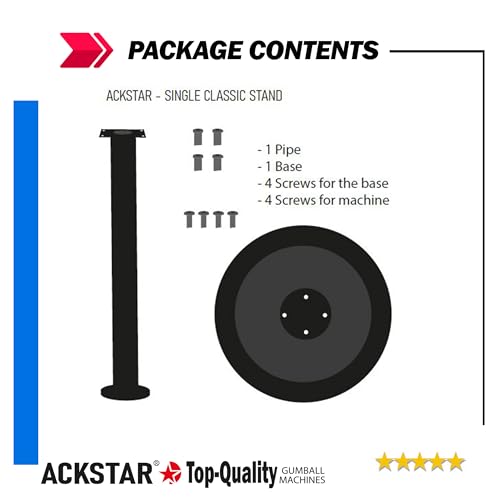 Image of Single Metal Stand for Gumball Machine & Big Capsule Vending Machines. Bulk Candy Machine Stand with Round Base Specially for Small & Large Capsule Machines. Replacement Part - Color Black