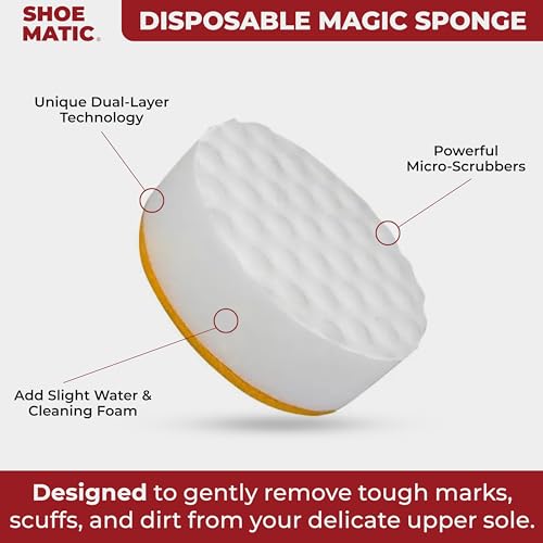 Image of SHOEMATIC Ultimate 5-in-1 Shoe Care Kit | Cleaning Foam (150ml) + Cleaning Hard Brush + 3 Disposable Soft Scrub Sponges + Microfiber Cloth + Shoe Cover