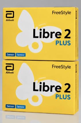 Libre 2 Plus Sensor for Diabetes Monitoring, Pack of 2 | UK Version, Continuous Monitoring, Pack of 2