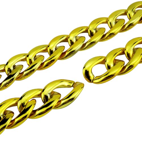 2 Pcs Dollar Sign Pendant Necklace Plastic Fake Chain Set Small Acrylic Hip Hop Rapper Faux Chunky Chain for 80s 90s Costume Jewelry Punk Style for Men Women3