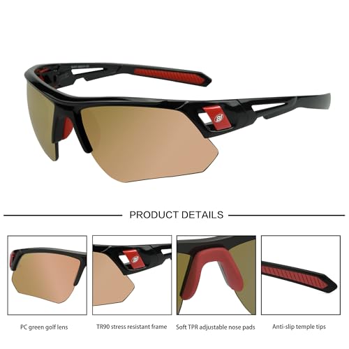 BLAITEJUS Rose Gold Golf Sunglasses