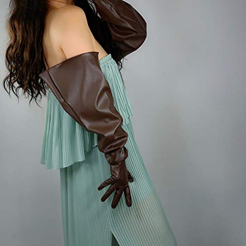 Buy DooWay Unisex Extra Long Puff Sleeve Gloves Faux Leather Soft Loose