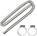 Exhaust Hose for Power Generator, Exhaust Hose Silencer Set 25 mm Auxiliary Heater Exhaust Muffler Car Stainless Steel Exhaust Pipe with Two Stainless Steel Clips for Diesel Heating (200mm)