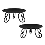 Hosley Set of 2 Pillar or LED Candle Holder 5 inch Diameter Gift for Weddings or can be Used for Aromatherapy and Spa O5