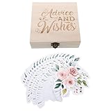UTHCLO 50 Vorhersagekarten und Ratgeberkarten mit Hölzerner Erinnerungsbox Babyparty Spielset für Werdende Eltern Interaktive Glückwunsch und Wunschkarten zur Babyparty