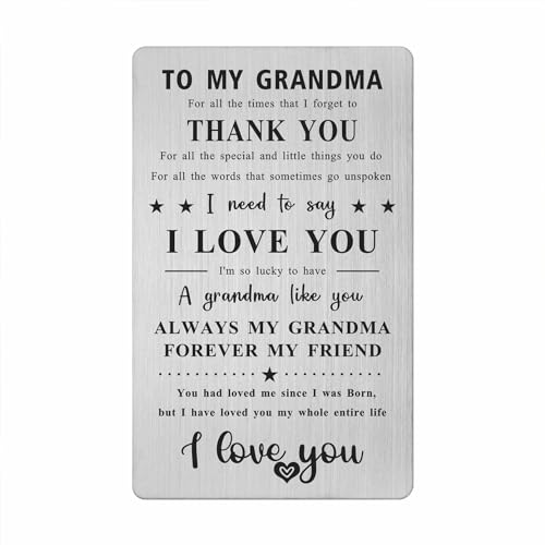 Grandma Gifts for Women, Best Grandma Gifts from Grandchildren, I Love Grandma Wallet Card