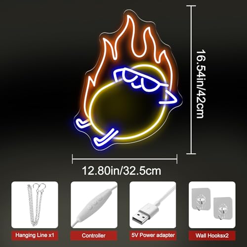Image of Hot Potato Neon Sign, Sunglasses Burning Potato Led Sign, Fried Potato Chips LED Light Shop Sign, Home Kitchen Wall Decor, Fries Lover's Gift Restaurant Shop Unique Business Fast Food Shop-16.5 inchx12.8 inch