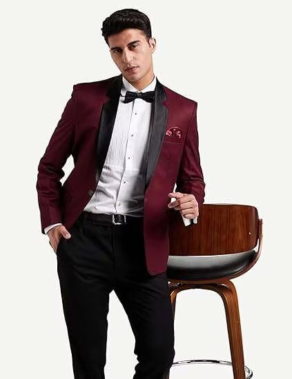 Mens Blazers Slim Fit Suit Coats for Men Solid One Botton Men's Tuxedo Suit Jackets4