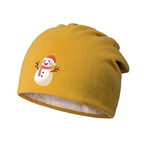 Casquette chapeau de Noël bonhomme de neige et bonnet d'hiver plissé pour femme