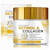 Retinol Cream for Face Anti Aging, Anti Aging Wrinkle Cream with Collagen & Hyaluronic Acid, Night Moisturizer for Men and Women, Facial Skin Care Gift for Mom, Dad, Sister