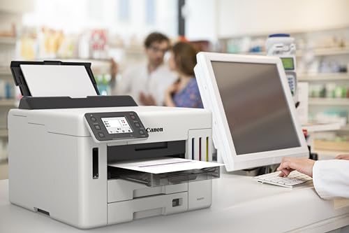 Miniatura 7 de Canon Maxify Gx5550 Megatank, Impresora Compacta, Sistema De Inyección De Tinta,Depósitos De Tinta Rellenables, Bandeja Posterior,Pantalla Lcd, Capacidad 600 Hojas, Impresión De Alta Velocidad, Blanco