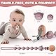 EARLY MINDS 3er-Pack Schnullerketten aus Silikon, Einteiliges Design Schnullerkette für Baby, Schnullerkette Silikon für Mädchen & Jungen, BPA-frei, Elastisch und Robust (Rosa Salbeigrün Hellgrau)