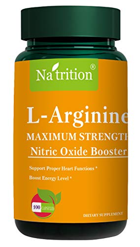 Na'trition L-Arginine Maximum Strength HCI capsules, 100 counts per bottle