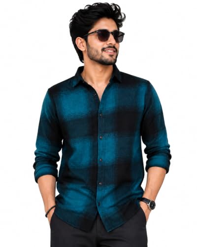 Image of Men's Flannel Plaid Check Full Sleeve Button-Down Shirt