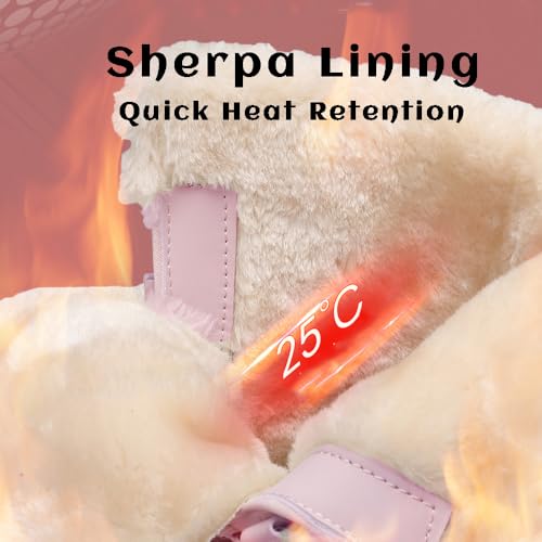 HESBITEUL Boots for Women Outdoor Winter Booties: Snow Boots Lightweight for Skiing4