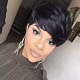 FCHW-wig Short Hairstyles Wigs Short Hair Wigs For Black Women Short Pixie Cuts Wigs For Black Women Short Straight Black Ladies Wigs Synthetic African American Women Wigs WS614