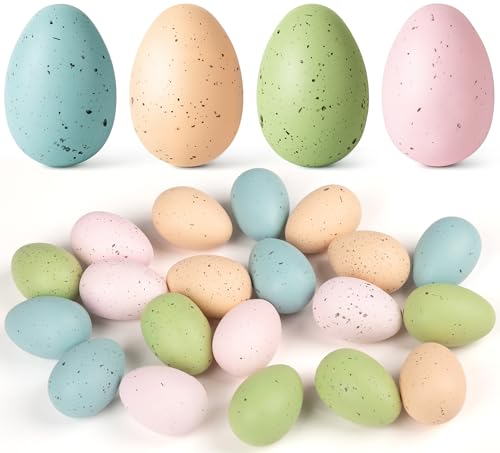 OLIKER 24/16/36 Pcs Easter Speckled Eggs, 2.4' Multi Colors Plastic Eggs for Easter...