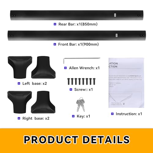 Flycle Roof Rack Thick Aluminum Crossbars For 2018-2024 Compass, Cargo Bars Load Capacity 220Lbs,Anti-Theft Lock Fit Luggage Luggage Kayaks Bicycles Snowboard Canoe Carrier Cargo Bag thumb #7