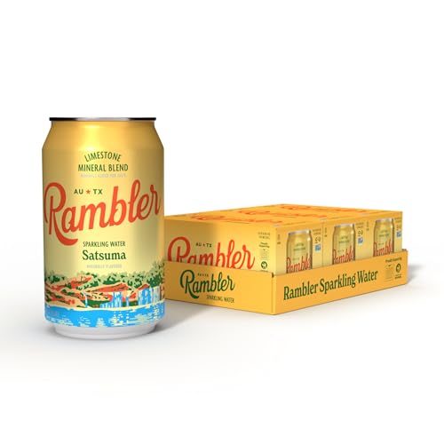 Image of AUTX RAMBLER Sparkling Water, Texas Limestone Mineral Blend, Satsuma Flavor, 12-Ounce Cans, Three 8-Packs (24 Cans)