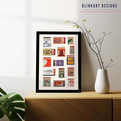 Image of BLINKART Matchboxes Abstract Wall Art Painting Print Design | Aesthetic Wall Decor Photo Artwork Frame Decoration Hanging Home Bedroom Living Room Office Wall Decor | T005 | 13x10 Inches
