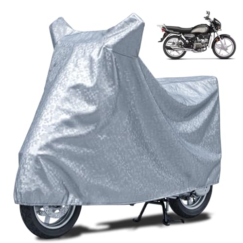 Image of FABTEC Waterproof Bike Body Cover Compatible with Hero Splendor Plus, A1 (Silver)