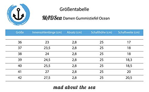 MADSea Damen Gummistiefel Ocean Halbschaft, Rot mit weißen Punkten, 39 EU