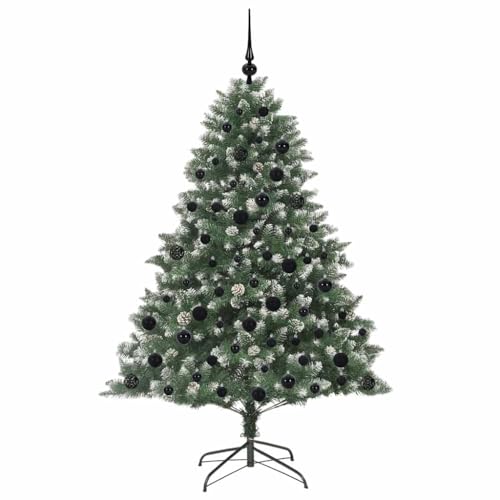 Árbol de Navidad artificial GeenYuu de 180 cm con luces LED USB y soporte 4