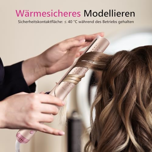 AraSyleon Glätteisen Locken und Glätten, 2-in-1 Haarglätter und Lockenstab mit Lüftungsschlitz, Haarglätter mit 5 Temperatursätzen(140-220°C), 30s Vorheizen Glätteisen für Locken, Rosa