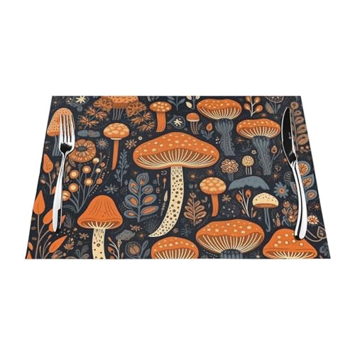 Sets de table champignons anti-tache et anti-chaleur - 7