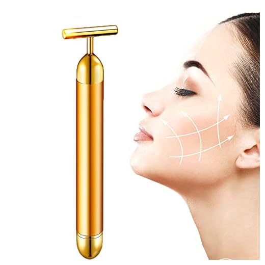 Energy Beauty Bar 24k Masajeador Facial Eléctrico - Masajeador Vibrador Facial para Frente, Cuello, Mejillas, Ojeras (oro)