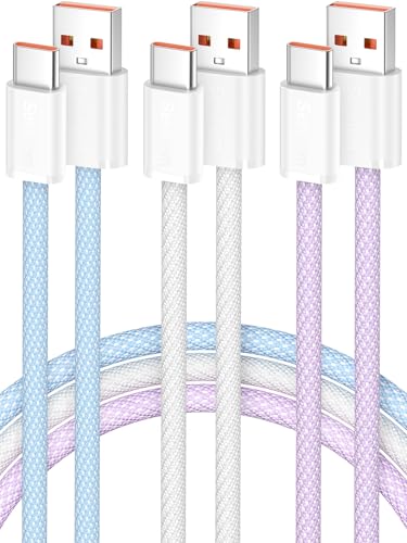 Senetem USB C Cable 10FT 3-Pack USB A to USB Type C Long Charger Cord 3A Fast Charging Compatible with iPhone 15 16 17 Pro Samsung S24/S23 S22/Note 20/10 Car Play Apple iPad Android Accessories