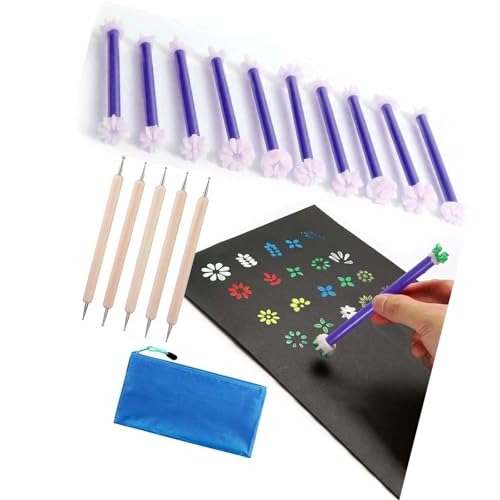 Tampons floraux artistiques en silicone pour peinture créative préscolaire