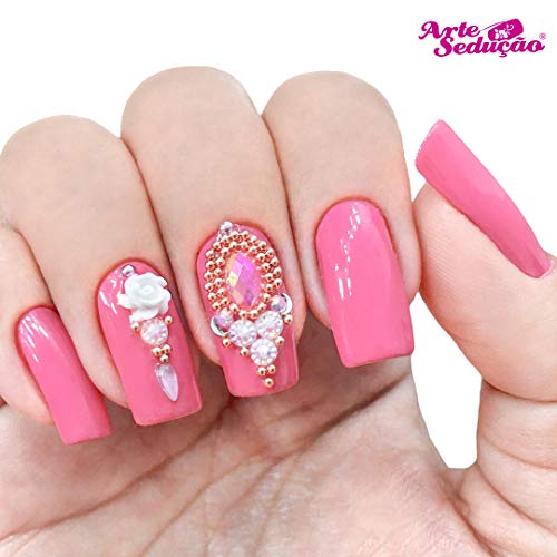 Kit 100 Jóias de Unha Adesivos Pedrarias para Unhas Arte Sedução