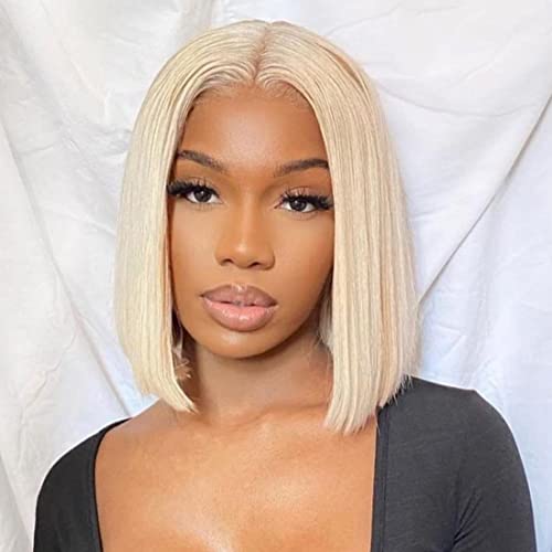 613 Lace Front Wig Human Hair 13x4 Blonde Wig 150% Density 613 HD Lace Frontal Wig Human Hair Pre Plucked with Baby Hair (10, 613)