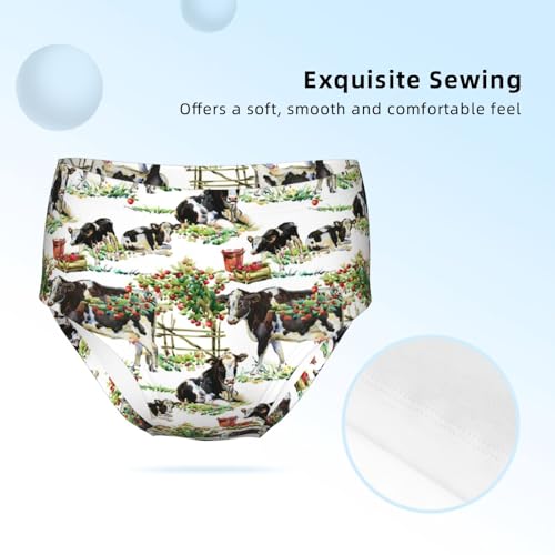 Watercolor Farm Animals Cows Girls' Underwear Soft Cotton Little Girls Panties Comfort Briefs3