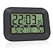 HeQiao 12 inch Silent Desk Clock Large LCD Digital Wall Clock Battery Operated Easy-Read Alarm Clock with Stand Calendar Temp (Night Black)