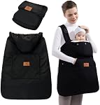 miracle baby Cover for Baby Carrier Universal Hoodie Windproof Stroller Covers Waterproof Bunting Bag (Black)