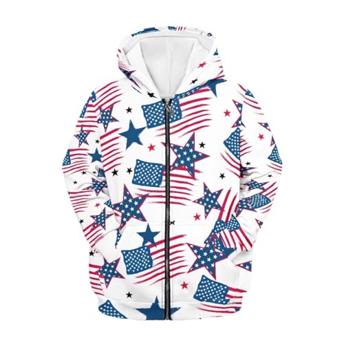 Girls Zip Up Hoodies Kids 3D Printed Casual Hooded Sweatshirts With Pockets 6-16 Years