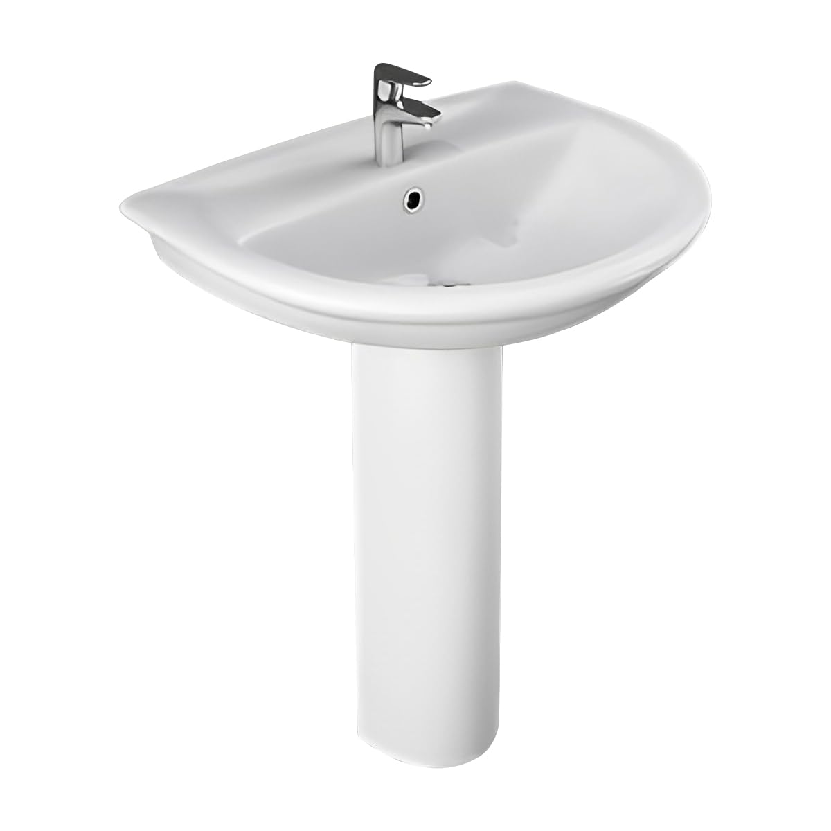 RACO RAK Karla Pedastal Wash Basin Alphine White for Stylish Bathrooms, Kitchens, Dining Halls